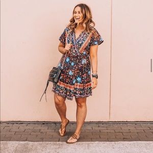 floral wrap dress